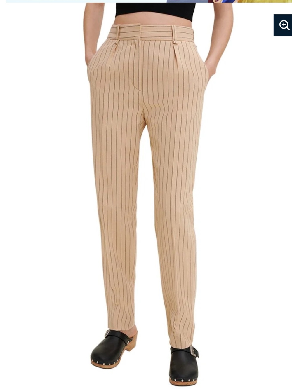 Maje Beige Pinstripe Chinos